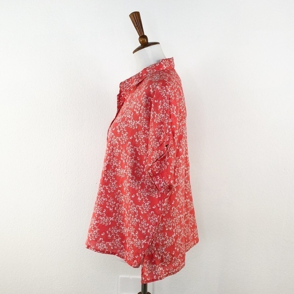 Rachel Zoe Floral Print Linen Button Blouse sz L - Picture 3 of 10
